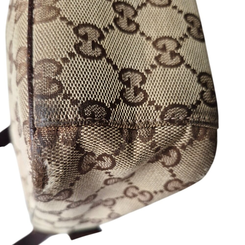 GUCCI Original GG Pattern Canvas Crossbody Camera Bag Classic Leather Trim - Picture 12 of 16